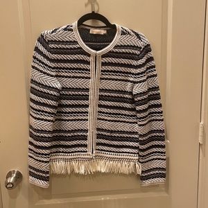 Tory Burch Raffia trim jacket, XS